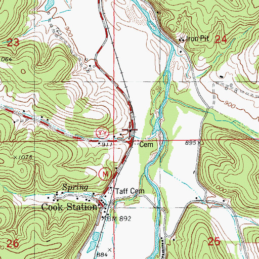 Topographic Map of Canaan Cumberland Presbyterian Church, MO