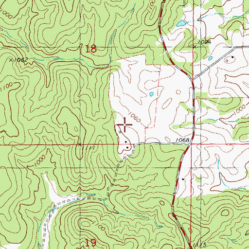 Topographic Map of Arthur Iron Bank (historical), MO