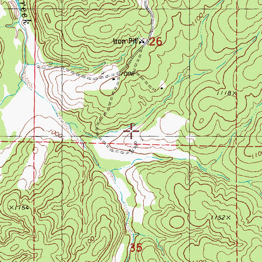 Topographic Map of Thompson Iron Mine, MO