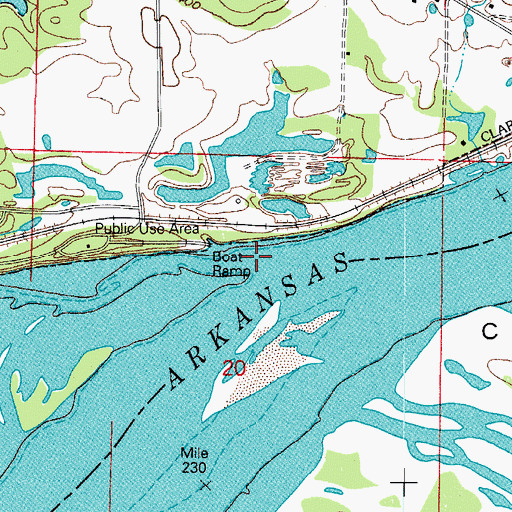 Topographic Map of Spadra Creek, AR
