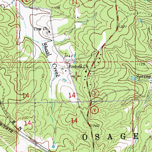 Topographic Map of Czar, MO