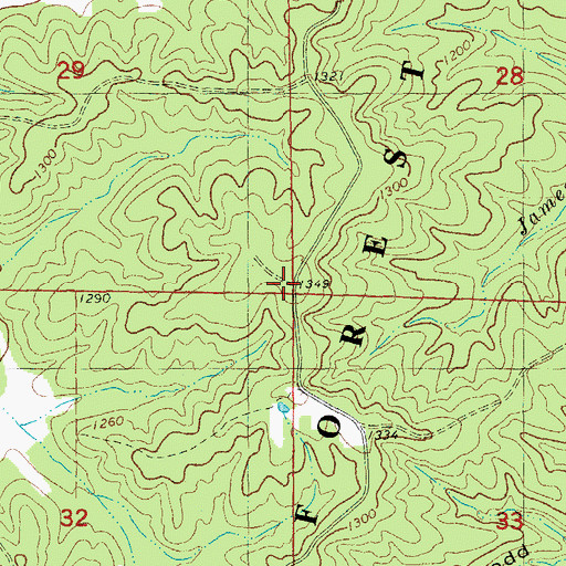 Topographic Map of Crooked Hill, MO