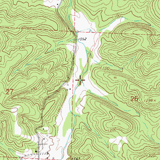 Topographic Map of Sugar Camp Branch, MO