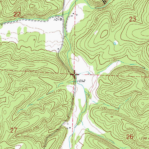 Topographic Map of Smith Branch, MO