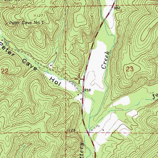 Topographic Map of Bells School (historical), MO