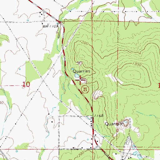 Topographic Map of Schneider Companys Quarry, MO