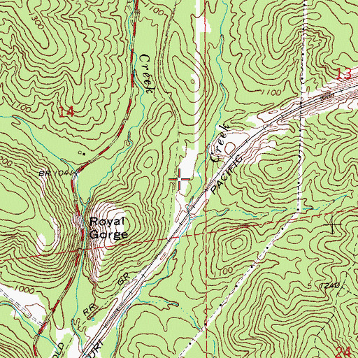 Topographic Map of Hogan Mountain Iron Mines, MO