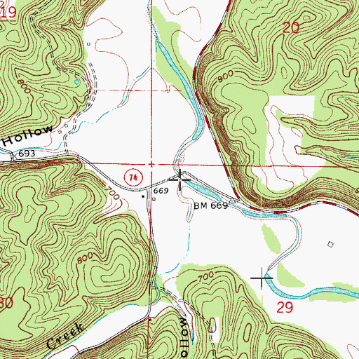 Topographic Map of Spider Creek, AR