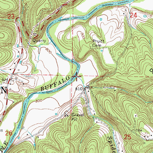 Topographic Map of Spider Creek, AR