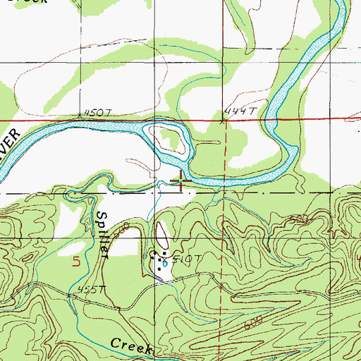 Topographic Map of Spiller Creek, AR