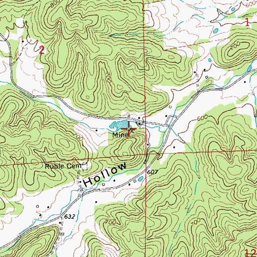 Topographic Map of Singer Iron Bank, MO