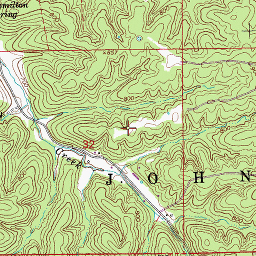 Topographic Map of Blanton Copper Mine, MO
