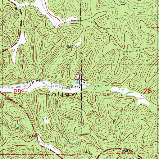 Topographic Map of James Bakers Sawmill, MO