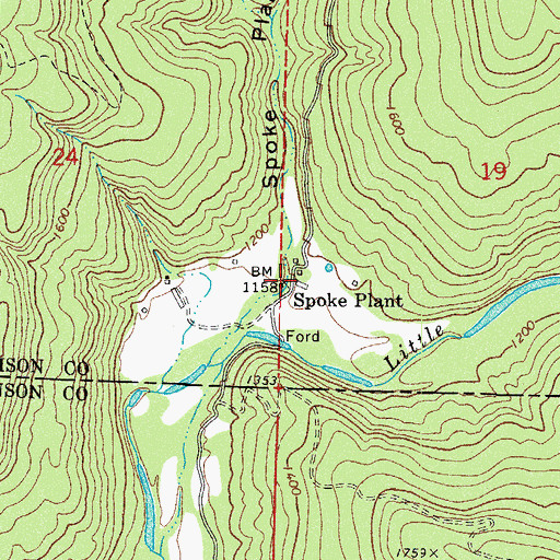 Topographic Map of Spoke Plant, AR