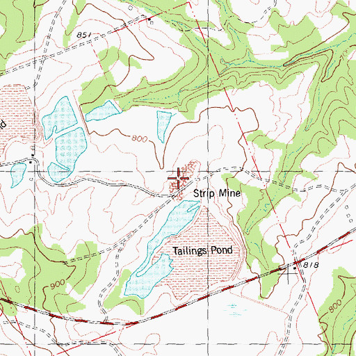 Topographic Map of Mundy Lead Diggings, MO