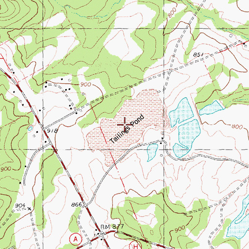 Topographic Map of The Fraction Lead Diggings, MO