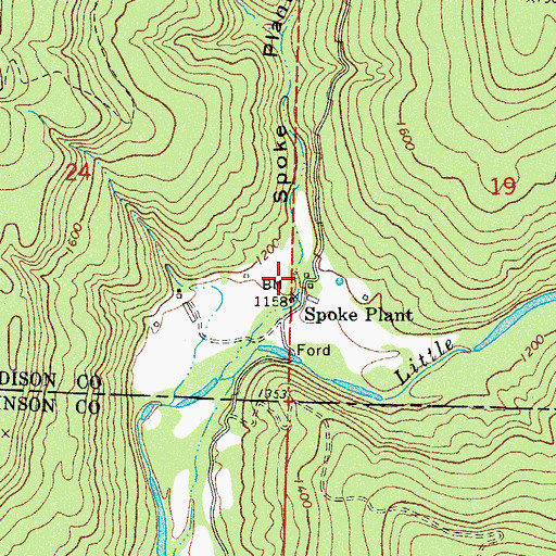 Topographic Map of Spoke Plant Hollow, AR