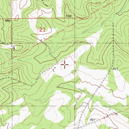 Topographic Map of French Lead Diggings, MO
