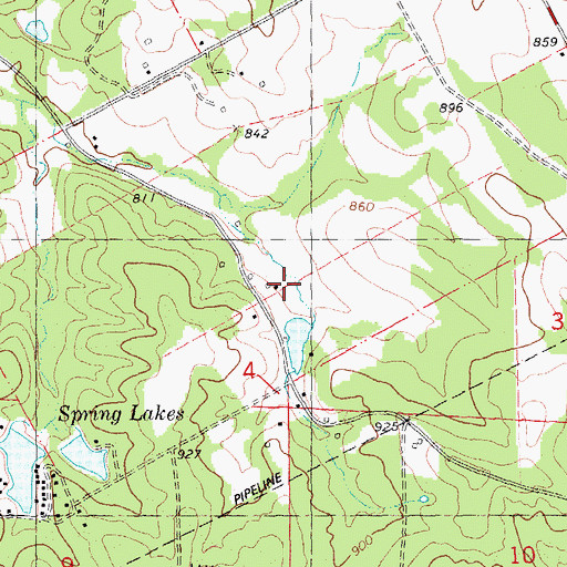 Topographic Map of Board Lead Diggings, MO