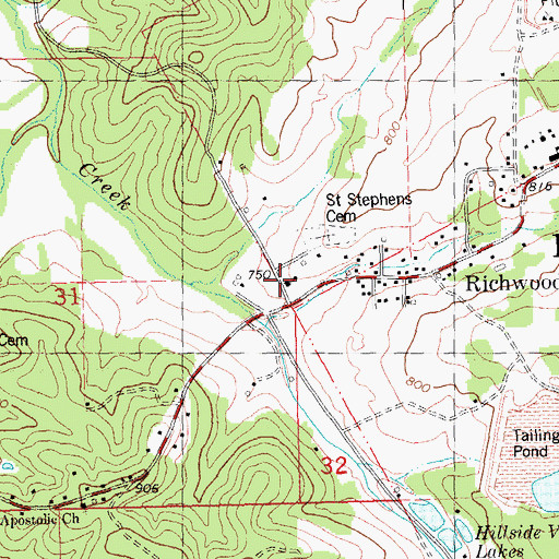 Topographic Map of Saint Stephens Catholic Church, MO