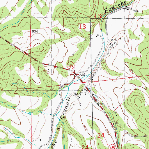 Topographic Map of Fourche a Renault (historical), MO