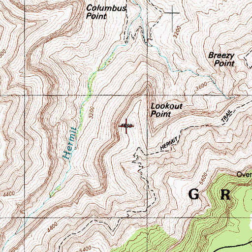 Topographic Map of Lookout Point, AZ