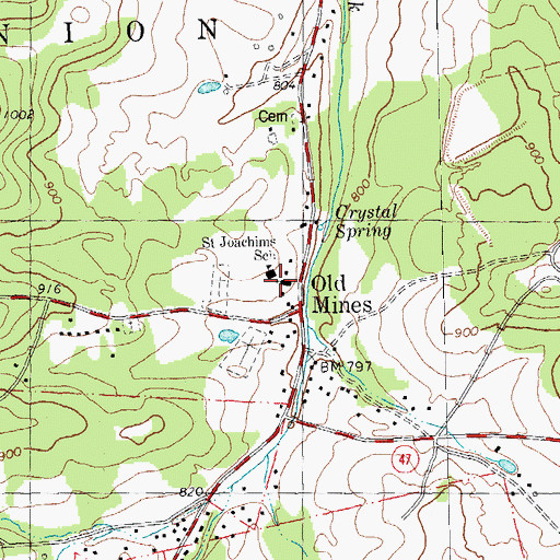 Topographic Map of Saint Joachim Catholic Church, MO