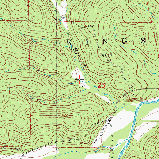 Topographic Map of Flynns Lead Diggings, MO