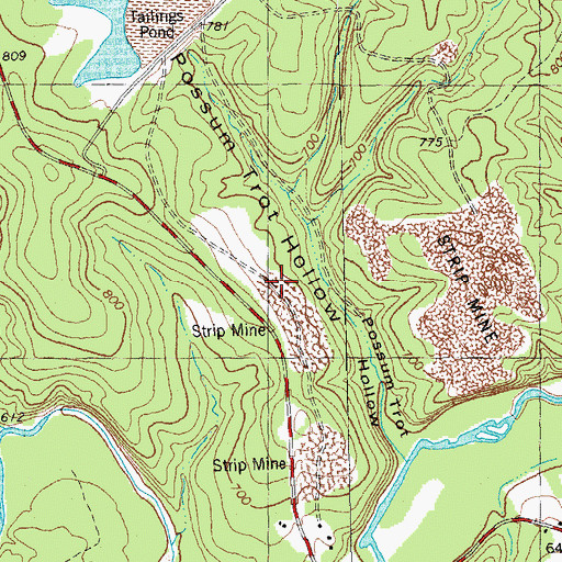 Topographic Map of Cliff Cave Mine, MO