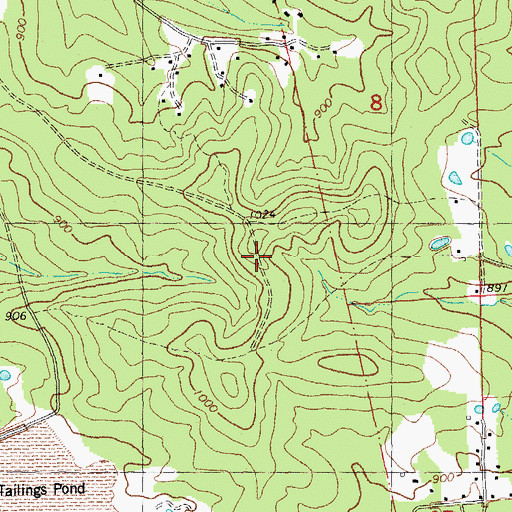 Topographic Map of Sugar Hill, MO