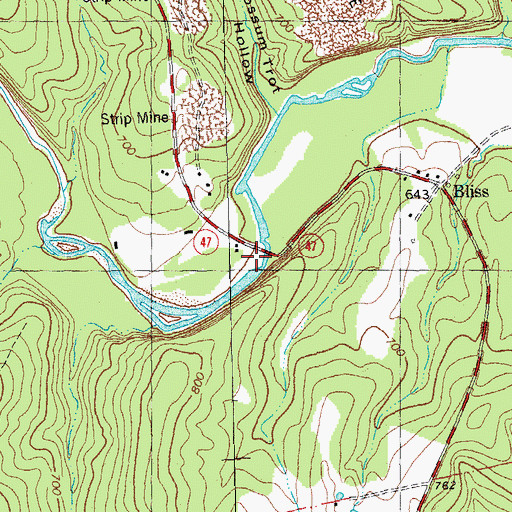 Topographic Map of Stage Ford, MO