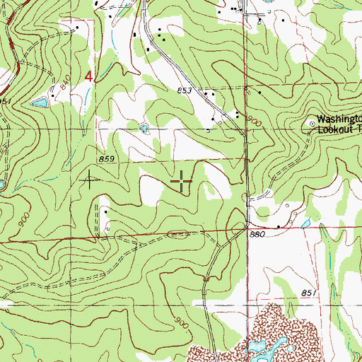 Topographic Map of Prairie Lead Diggings, MO