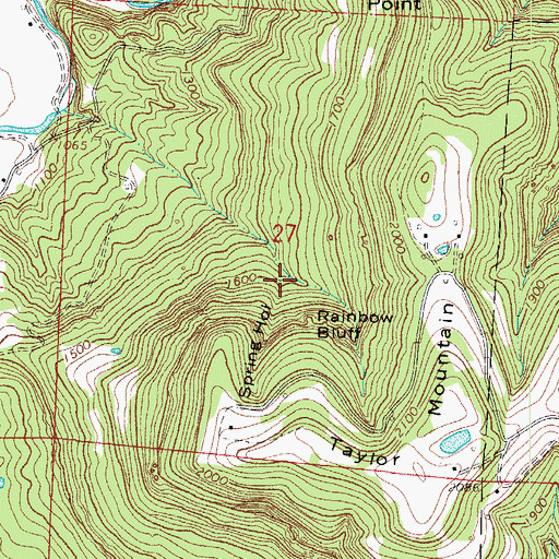 Topographic Map of Spring Hollow, AR