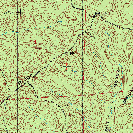 Topographic Map of Davis Sawmill, MO