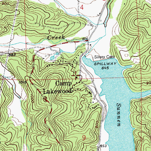 Topographic Map of Bunker Hill Baptist Church, MO