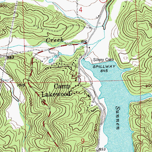 Topographic Map of Bunker Hill School (historical), MO