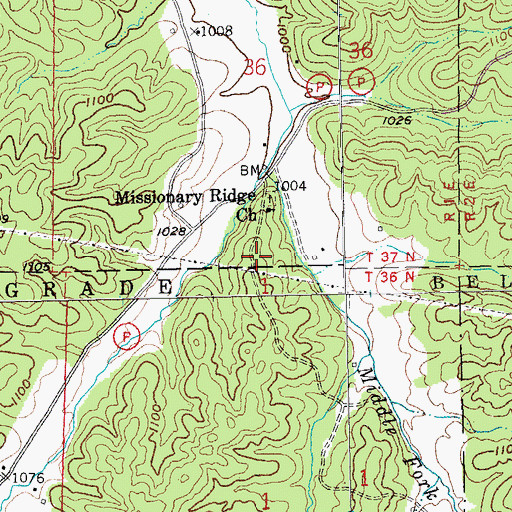 Topographic Map of High Point School (historical), MO
