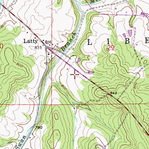 Topographic Map of Hinkson Lead Mine, MO