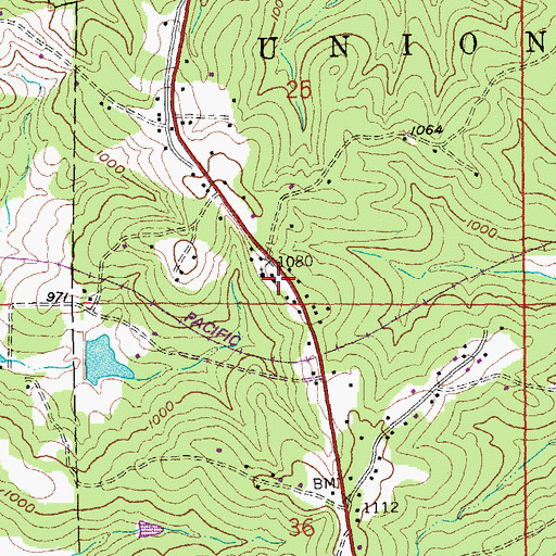 Topographic Map of Frogtown, MO