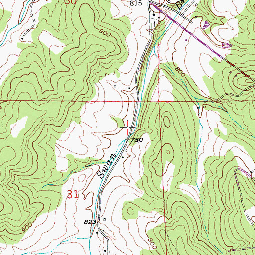 Topographic Map of Buzzard Roost Lead Diggings, MO
