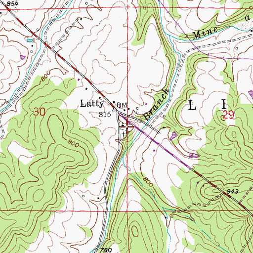 Topographic Map of Pleasant Hill School (historical), MO