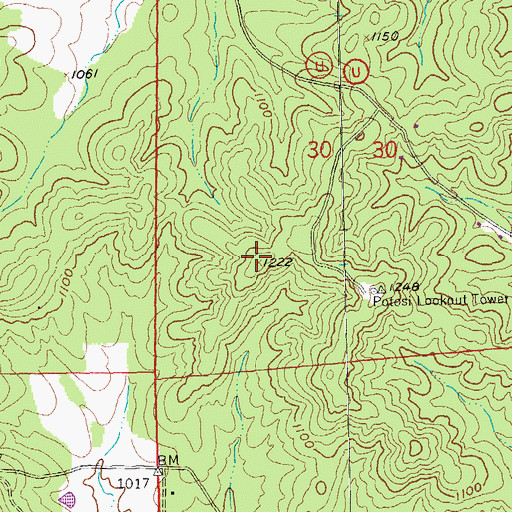 Topographic Map of Blackjack Hill, MO