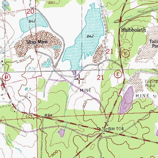 Topographic Map of Rock Lead Diggings, MO