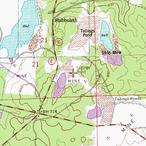 Topographic Map of Pancake Lead Diggings, MO