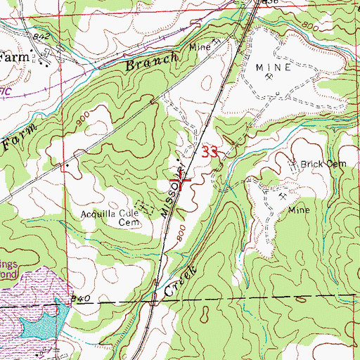 Topographic Map of Adelbert (historical), MO