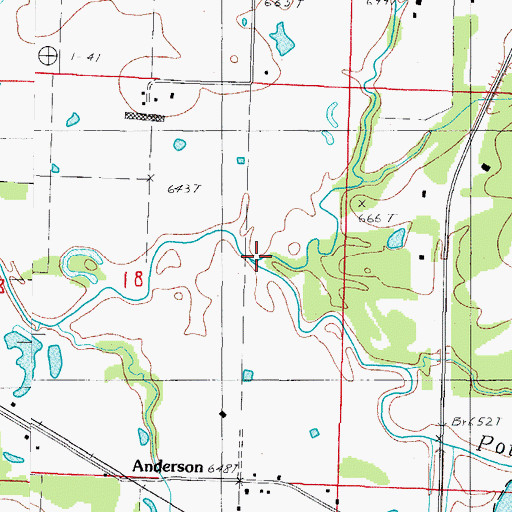 Topographic Map of Square Rock Creek, AR