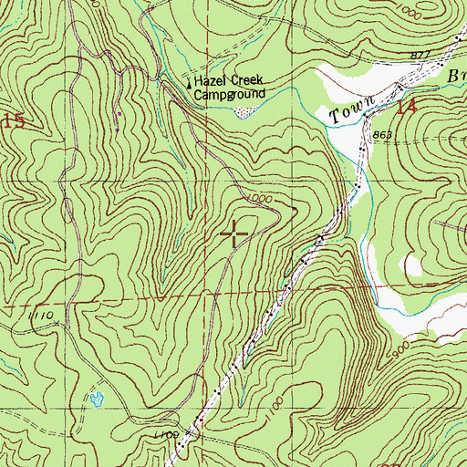 Topographic Map of Polecat Lead Diggings, MO