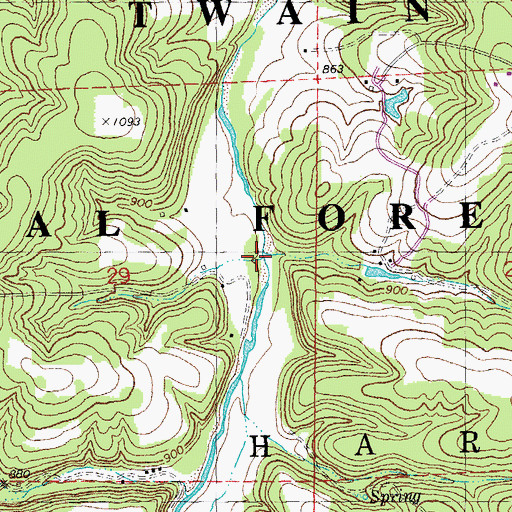 Topographic Map of Loomis Branch, MO