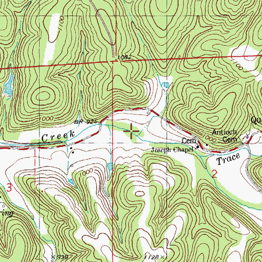 Topographic Map of Graves Branch, MO