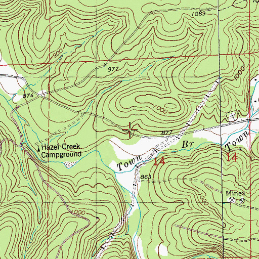 Topographic Map of Bluff Lead Diggings, MO